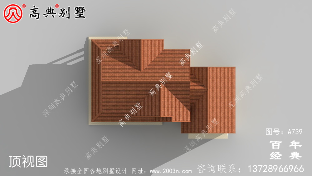 美式二層別墅設計施工圖與效果圖_二層住宅設計圖