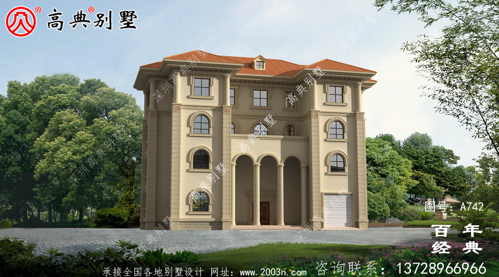 四層豪華歐式別墅外觀效果圖及施工圖_四層別墅設計圖紙 四層豪華歐式別墅外觀效果圖及施工圖_四層別墅設計圖紙