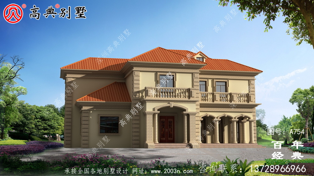 歐式兩層別墅實用設計圖紙_歐式兩層別墅外觀效果圖