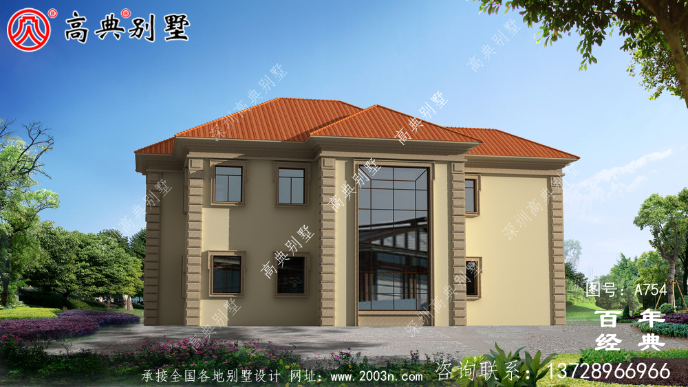 歐式兩層別墅實用設計圖紙_歐式兩層別墅外觀效果圖