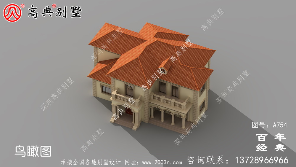 歐式兩層別墅實用設計圖紙_歐式兩層別墅外觀效果圖