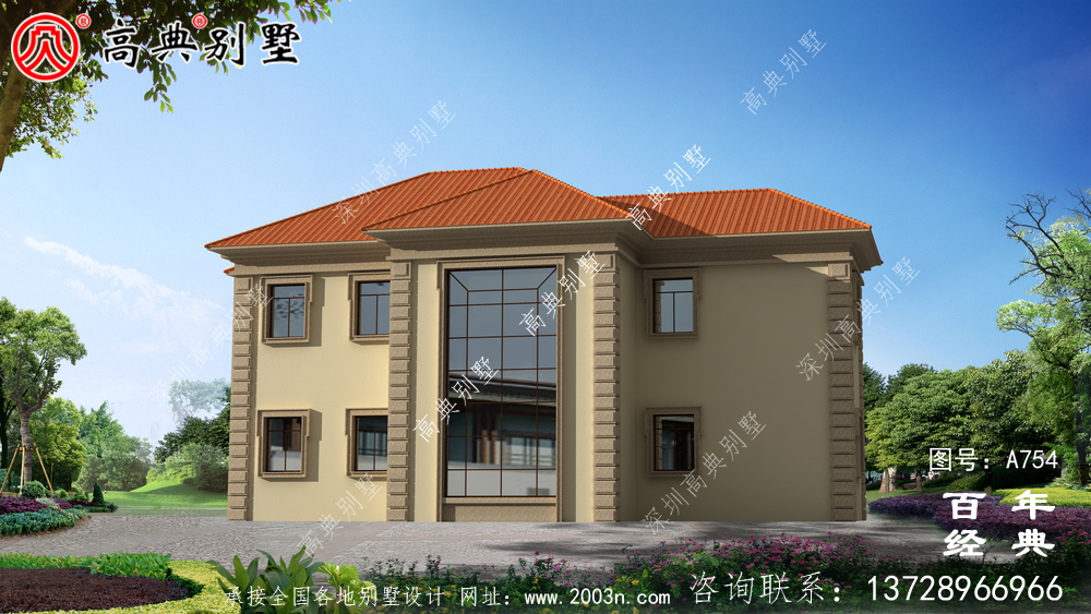 歐式兩層別墅實用設計圖紙_歐式兩層別墅外觀效果圖