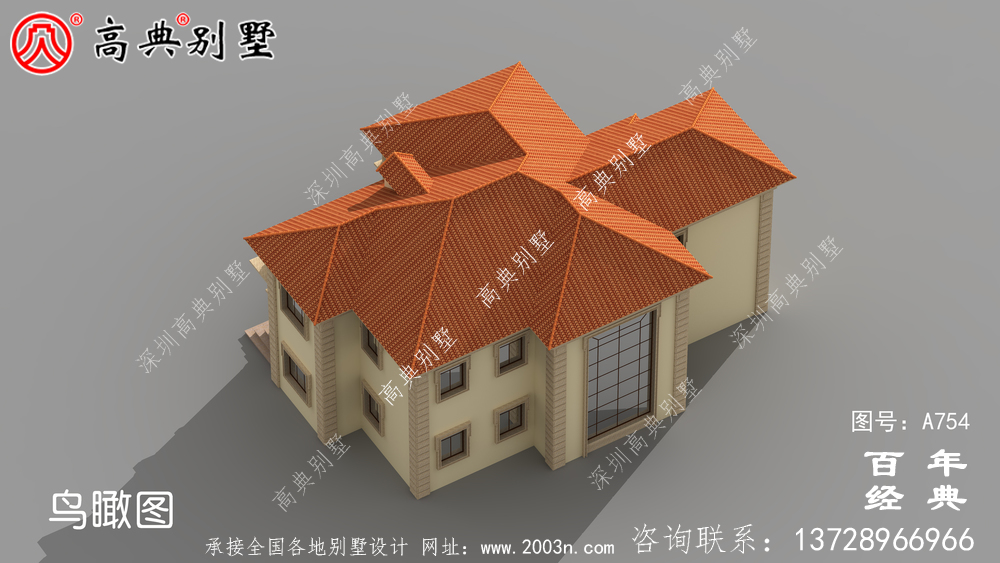 歐式兩層別墅實用設計圖紙_歐式兩層別墅外觀效果圖