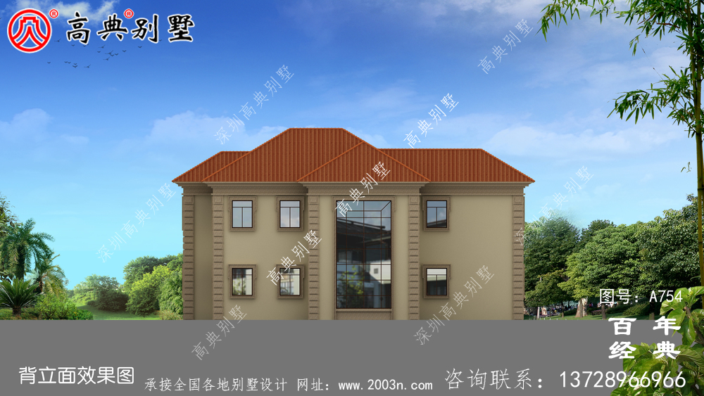 歐式兩層別墅實用設計圖紙_歐式兩層別墅外觀效果圖