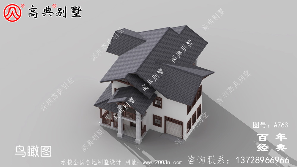 歐式二層別墅設(shè)計效果圖及施工圖紙_別墅設(shè)計圖紙