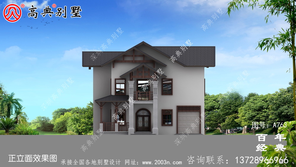 歐式二層別墅設(shè)計效果圖及施工圖紙_別墅設(shè)計圖紙