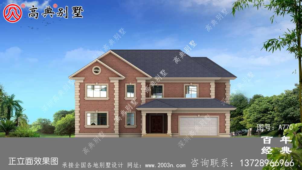 歐式二層車庫別墅設(shè)計(jì)圖與效果圖_別墅設(shè)計(jì)圖