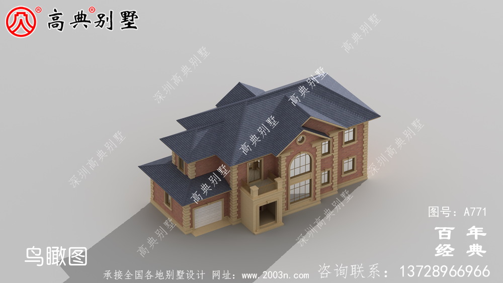 歐式二層車庫別墅設(shè)計(jì)圖與效果圖_ 二層別墅外觀效果圖