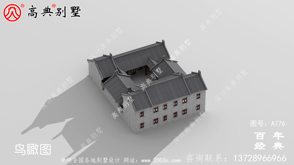 中式豪華別墅外觀設(shè)計(jì)圖紙_農(nóng)村二層別墅圖紙