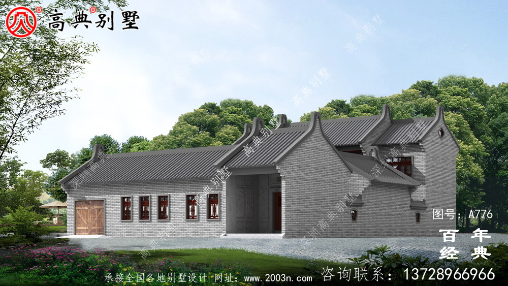 中式豪華別墅外觀設(shè)計(jì)圖紙_農(nóng)村二層別墅圖紙