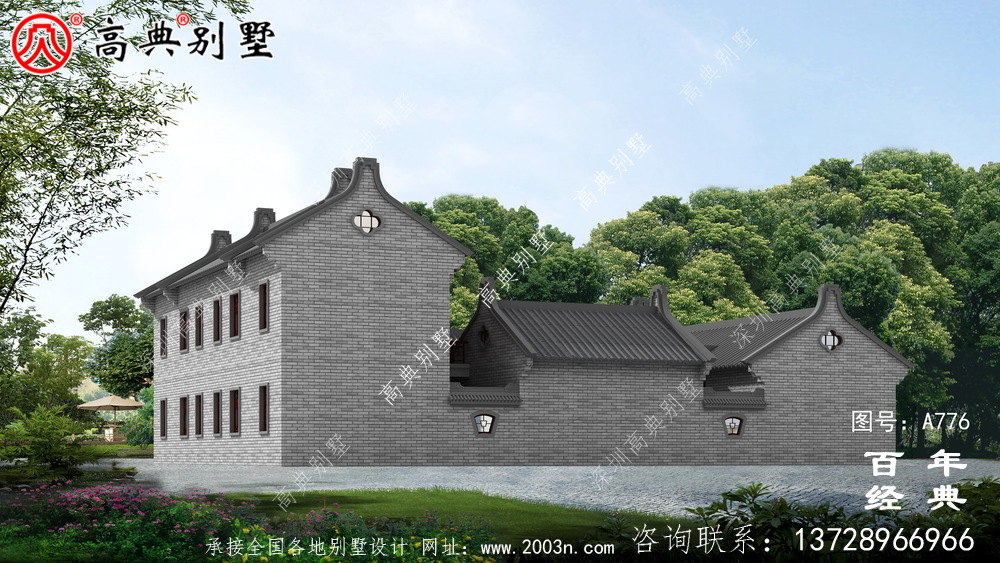 中式豪華別墅外觀設(shè)計(jì)圖紙_農(nóng)村二層別墅圖紙