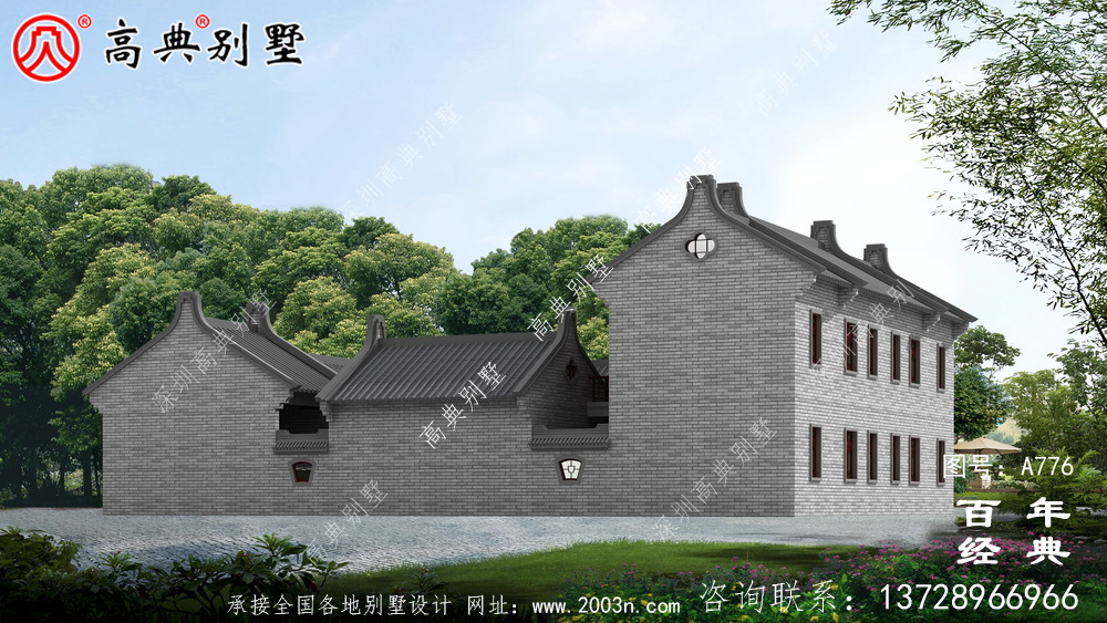 中式豪華別墅外觀設(shè)計(jì)圖紙_農(nóng)村二層別墅圖紙