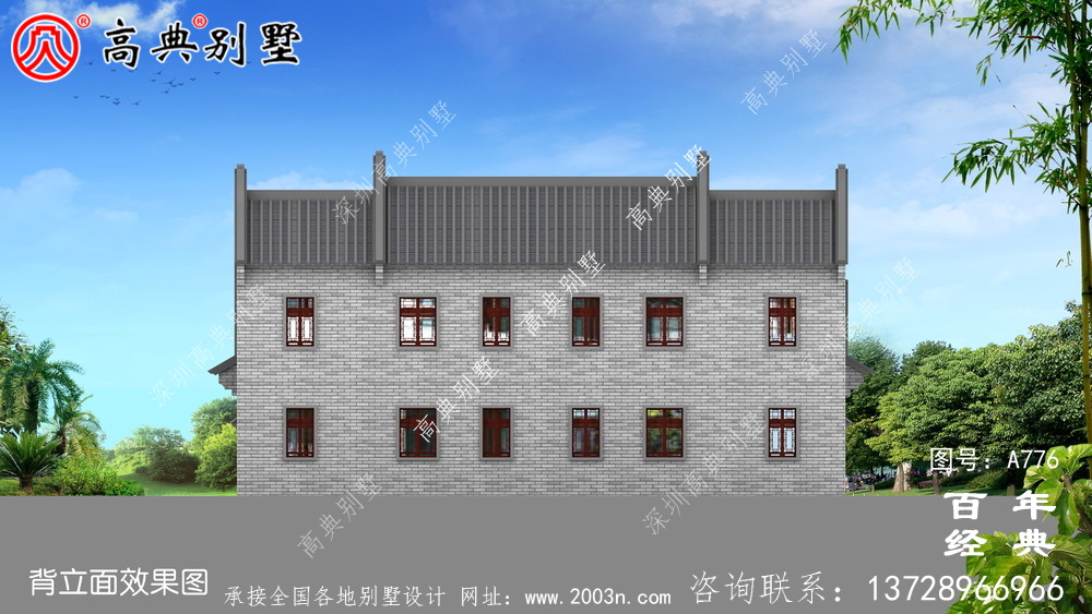 中式豪華別墅外觀設(shè)計(jì)圖紙_農(nóng)村二層別墅圖紙