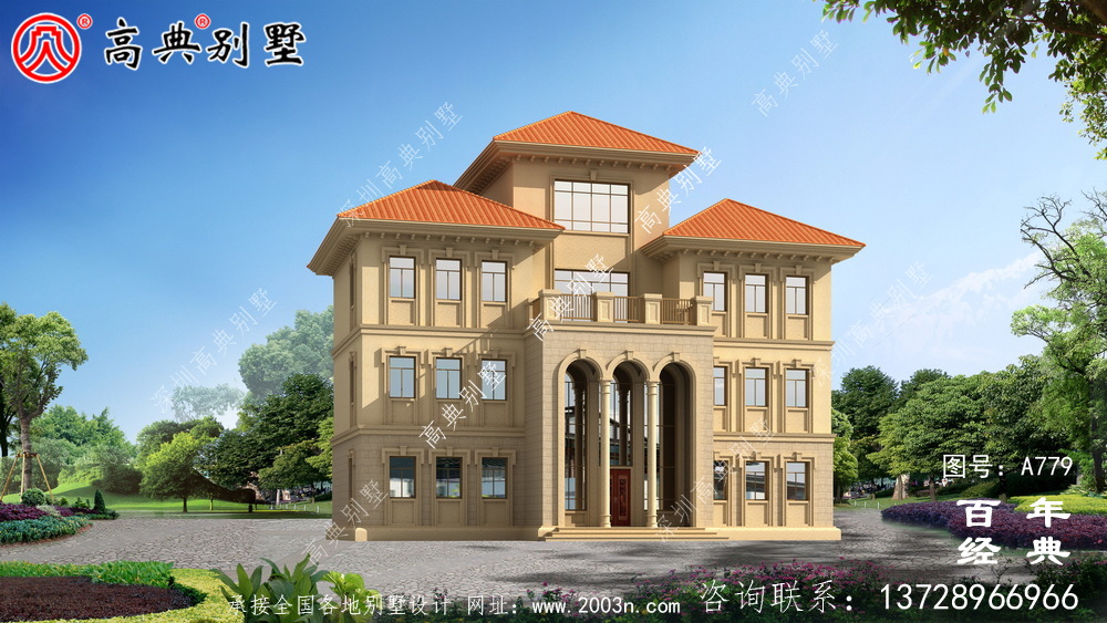 歐式四層復式別墅設計圖紙_四層房屋設計效果圖