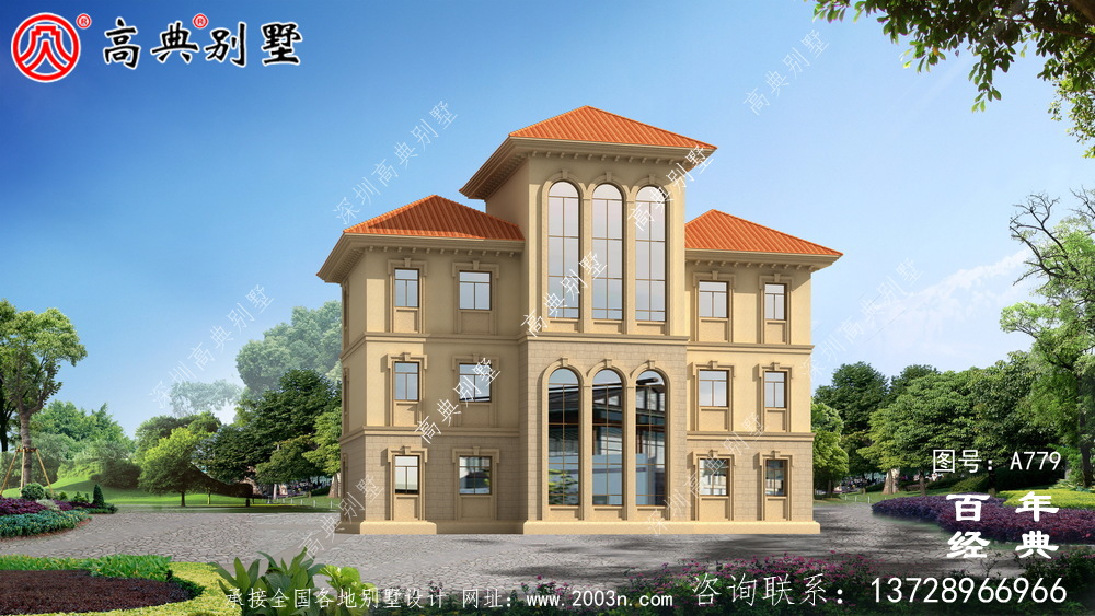 歐式四層復式別墅設計圖紙_四層房屋設計效果圖