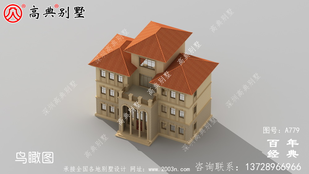 歐式四層復式別墅設計圖紙_四層房屋設計效果圖