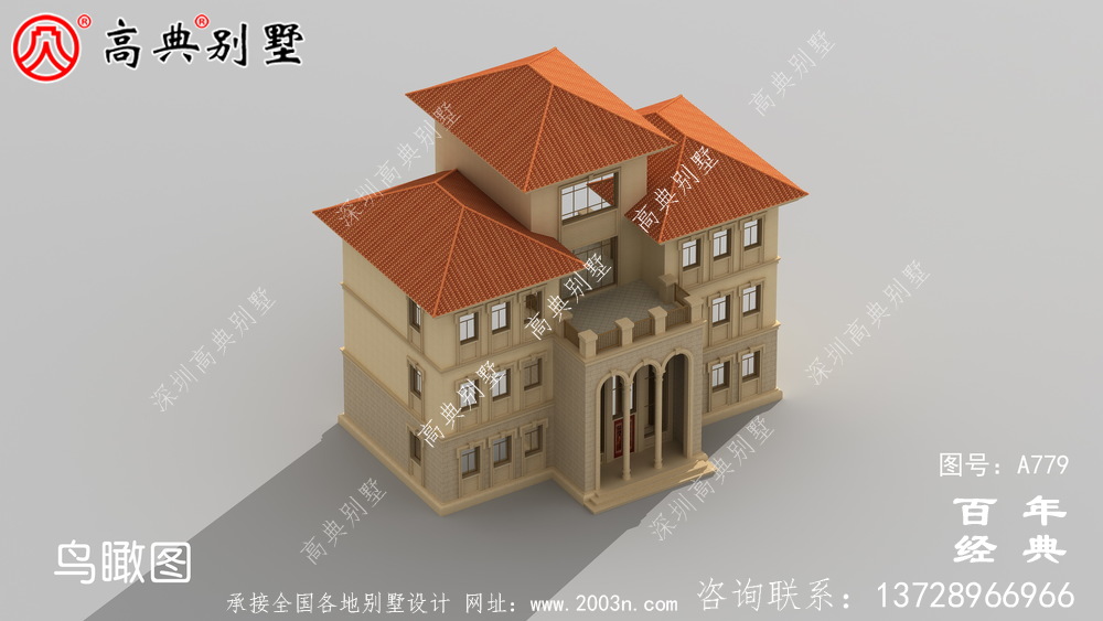 歐式四層復式別墅設計圖紙_四層房屋設計效果圖