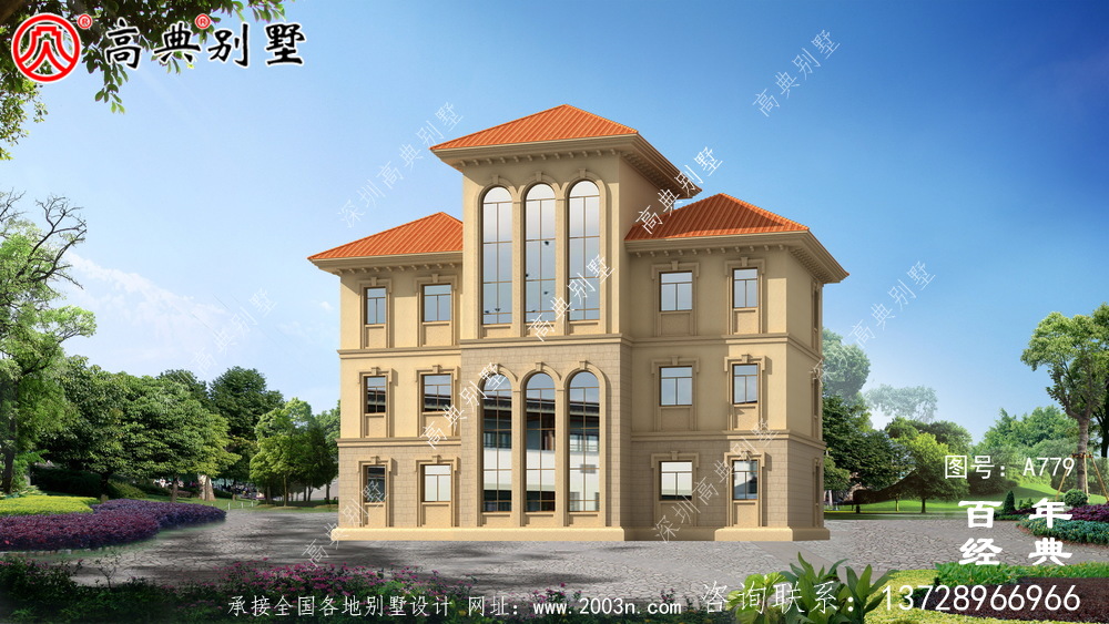 歐式四層復式別墅設計圖紙_四層房屋設計效果圖