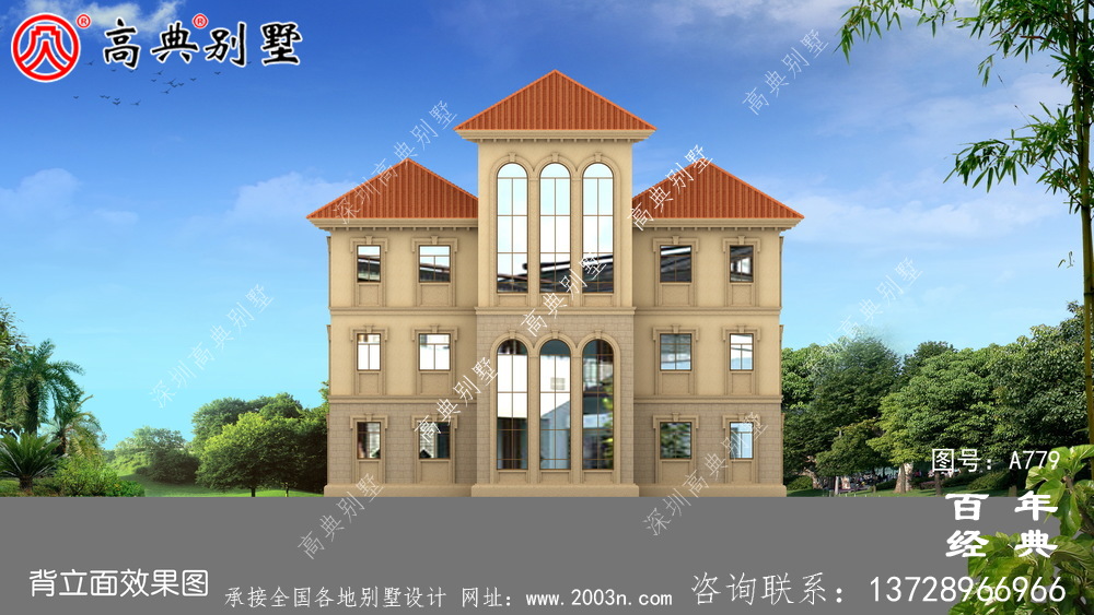 歐式四層復式別墅設計圖紙_四層房屋設計效果圖
