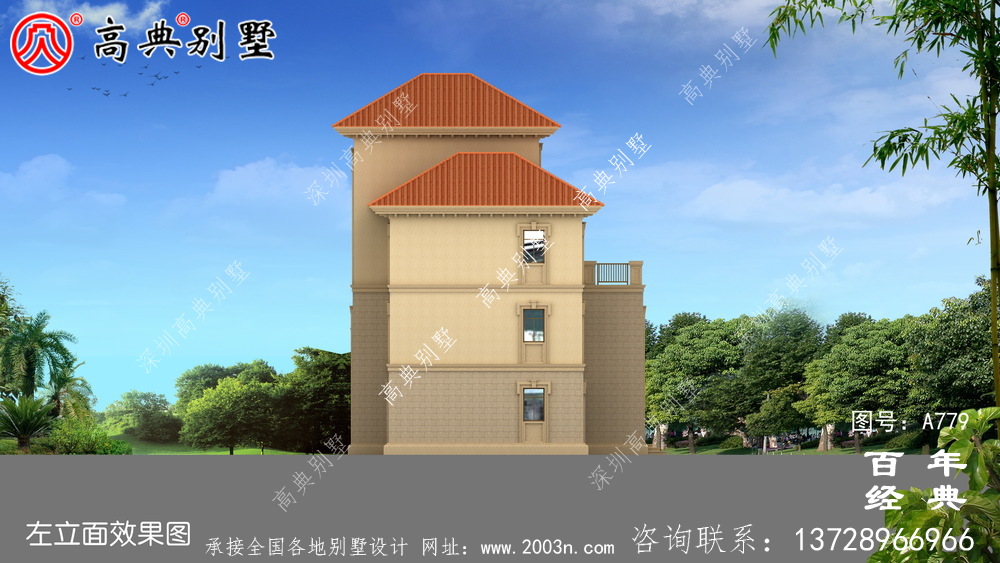 歐式四層復式別墅設計圖紙_四層房屋設計效果圖