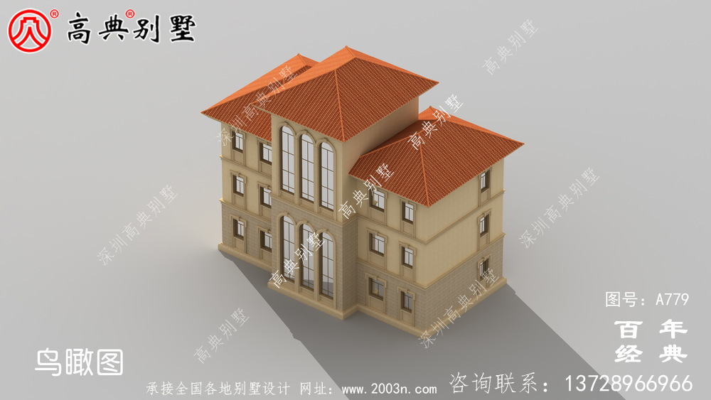 歐式四層復式別墅設計圖紙_四層房屋設計效果圖