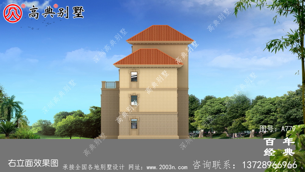 歐式四層復式別墅設計圖紙_四層房屋設計效果圖
