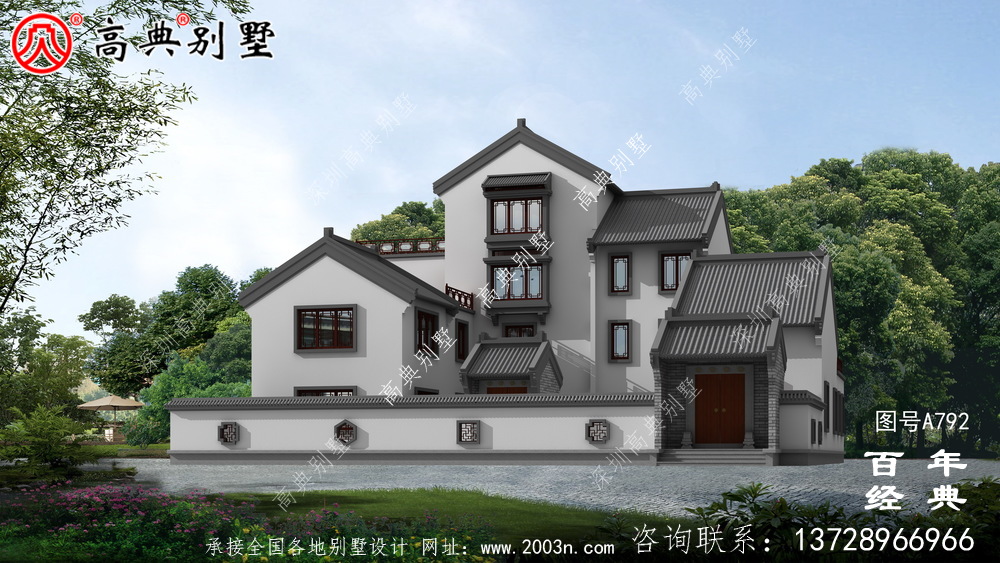 現(xiàn)代新中式四層簡(jiǎn)易別墅設(shè)計(jì)圖紙及設(shè)計(jì)效果圖_鄉(xiāng)村四層別墅設(shè)計(jì)圖
