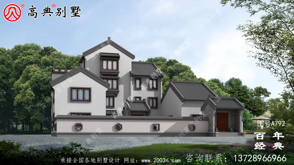 現(xiàn)代新中式四層簡(jiǎn)易別墅設(shè)計(jì)圖紙及設(shè)計(jì)效果圖_鄉(xiāng)村四層別墅設(shè)計(jì)圖