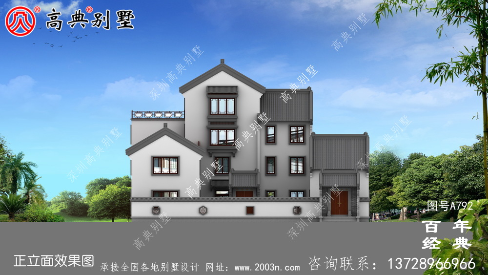 現(xiàn)代新中式四層簡(jiǎn)易別墅設(shè)計(jì)圖紙及設(shè)計(jì)效果圖_鄉(xiāng)村四層別墅設(shè)計(jì)圖