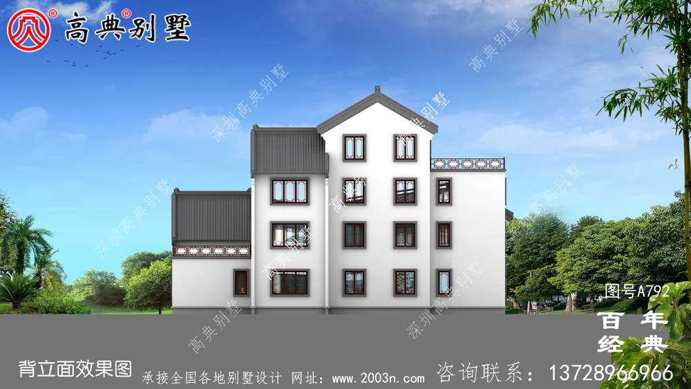 現(xiàn)代新中式四層簡(jiǎn)易別墅設(shè)計(jì)圖紙及設(shè)計(jì)效果圖_鄉(xiāng)村四層別墅設(shè)計(jì)圖