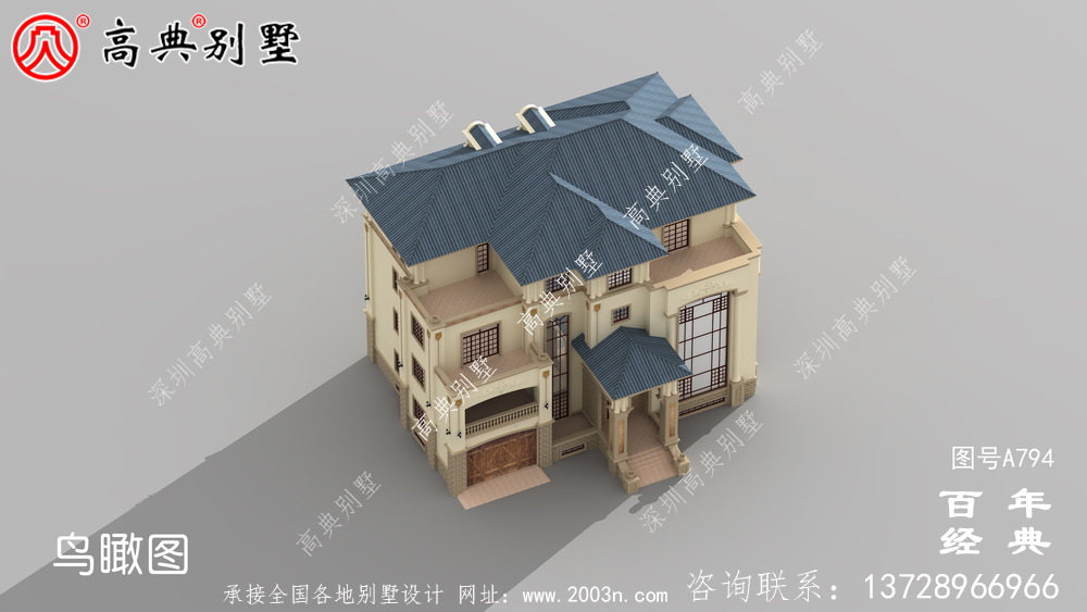 歐式四層帶車庫(kù)豪華別墅工程圖紙_四層歐式別墅設(shè)計(jì)效果圖