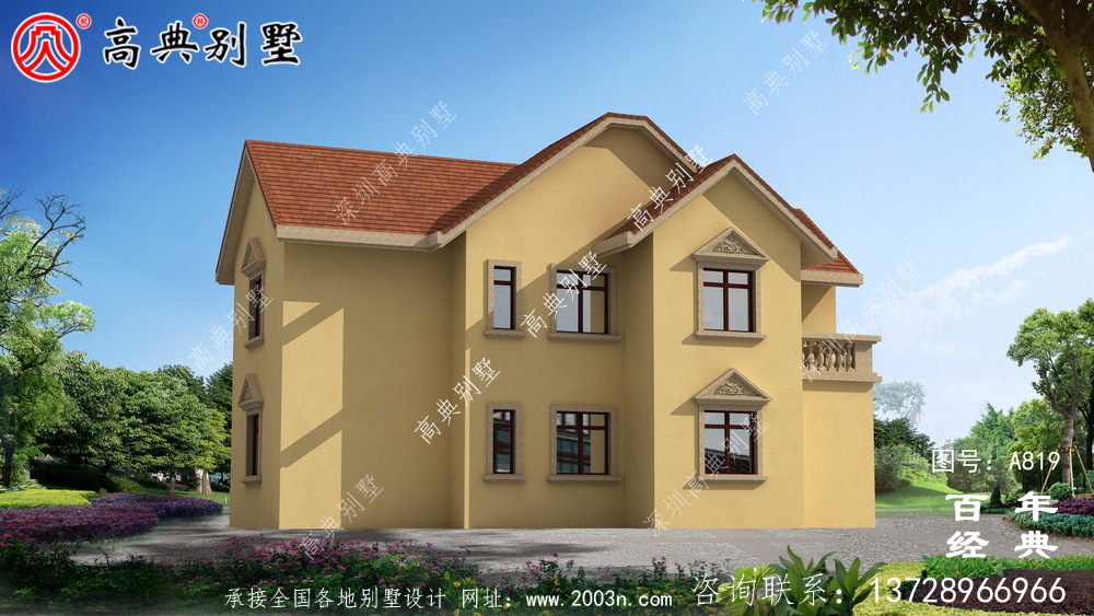 二層歐式小別墅設(shè)計(jì)圖紙及效果圖_農(nóng)村兩層別墅設(shè)計(jì)圖紙