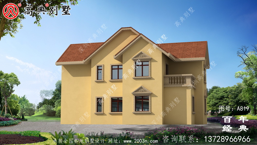 二層歐式小別墅設(shè)計(jì)圖紙及效果圖_農(nóng)村兩層別墅設(shè)計(jì)圖紙