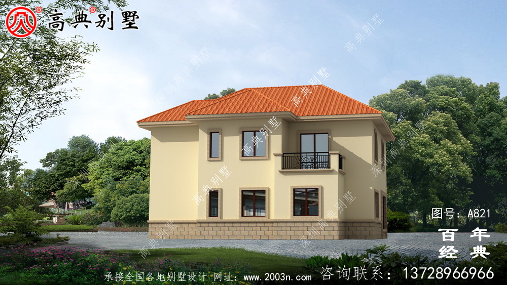 二層帶車庫的歐式別墅設計圖_二層自建建筑設計圖