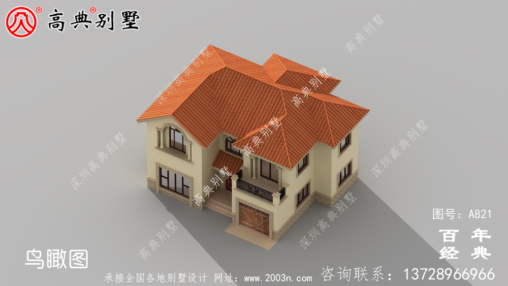 二層帶車庫的歐式別墅設計圖_二層自建建筑設計圖