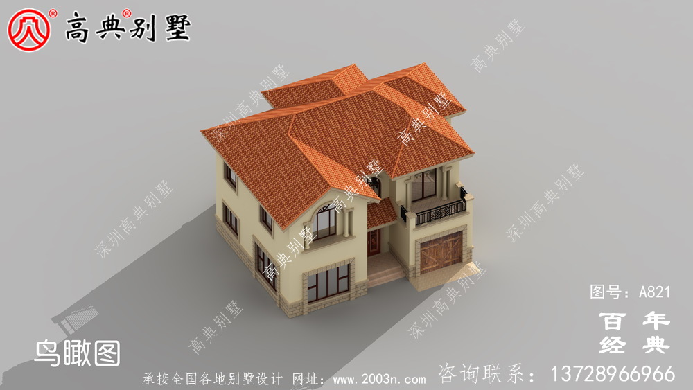 二層帶車庫的歐式別墅設計圖_二層自建建筑設計圖