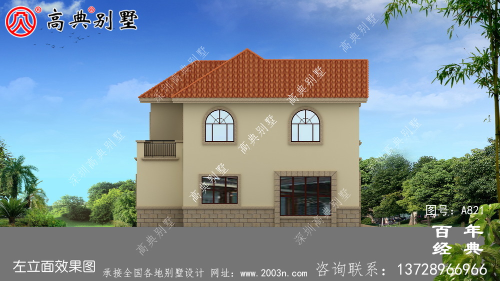 二層帶車庫的歐式別墅設計圖_二層自建建筑設計圖