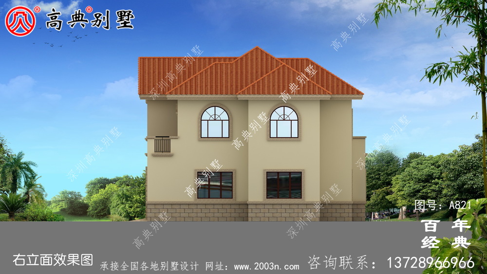 二層帶車庫的歐式別墅設計圖_二層自建建筑設計圖