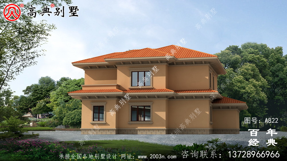 歐式兩層經濟適用房設計圖紙_歐式兩層別墅設計效果圖