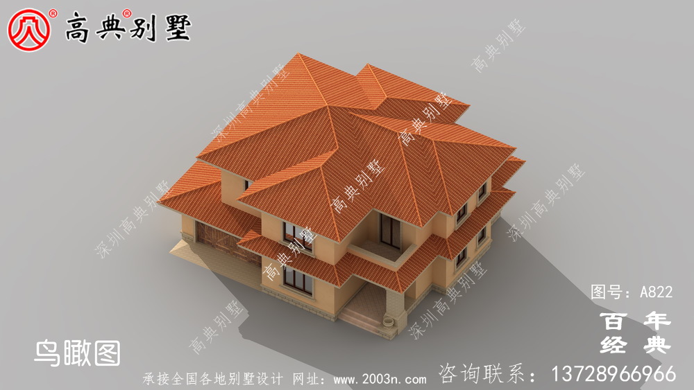 歐式兩層經濟適用房設計圖紙_歐式兩層別墅設計效果圖