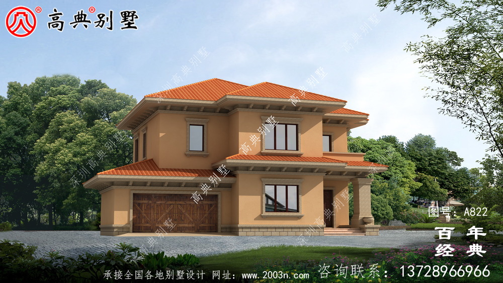 歐式兩層經濟適用房設計圖紙_歐式兩層別墅設計效果圖