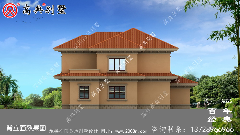 歐式兩層經濟適用房設計圖紙_歐式兩層別墅設計效果圖