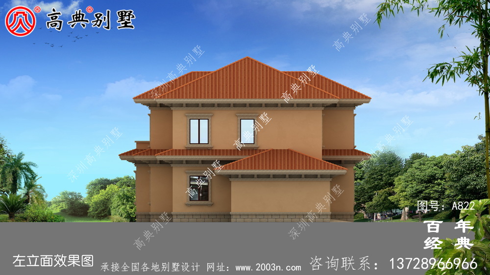 歐式兩層經濟適用房設計圖紙_歐式兩層別墅設計效果圖