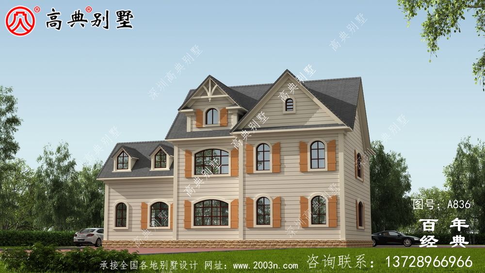歐式自建二層簡易實用設(shè)計外觀圖_別墅設(shè)計圖