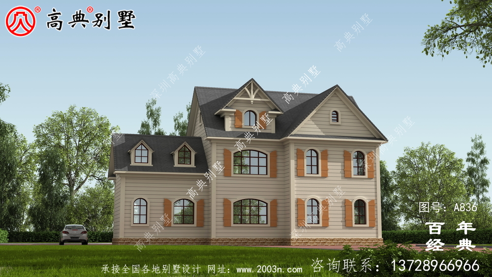 歐式自建二層簡易實用設(shè)計外觀圖_別墅設(shè)計圖