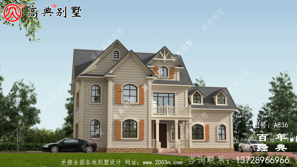 歐式自建二層簡易實用設(shè)計外觀圖_別墅設(shè)計圖