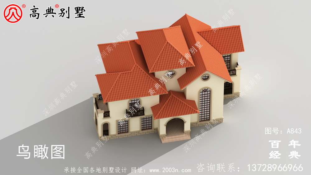 歐式兩層高檔大氣別墅設計外觀圖_農村兩層自建住宅設計圖