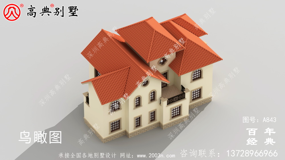 歐式兩層高檔大氣別墅設計外觀圖_農村兩層自建住宅設計圖