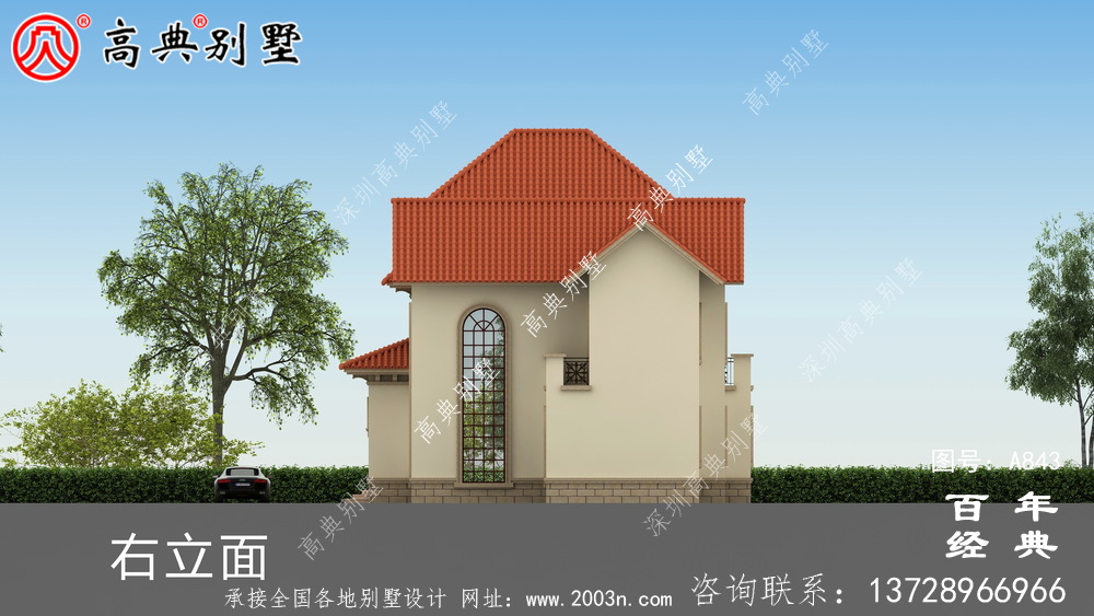 歐式兩層高檔大氣別墅設計外觀圖_農村兩層自建住宅設計圖