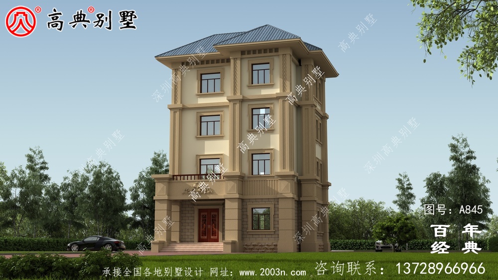 歐式四層豪華別墅設計整套工程圖紙_四層別墅設計圖紙
